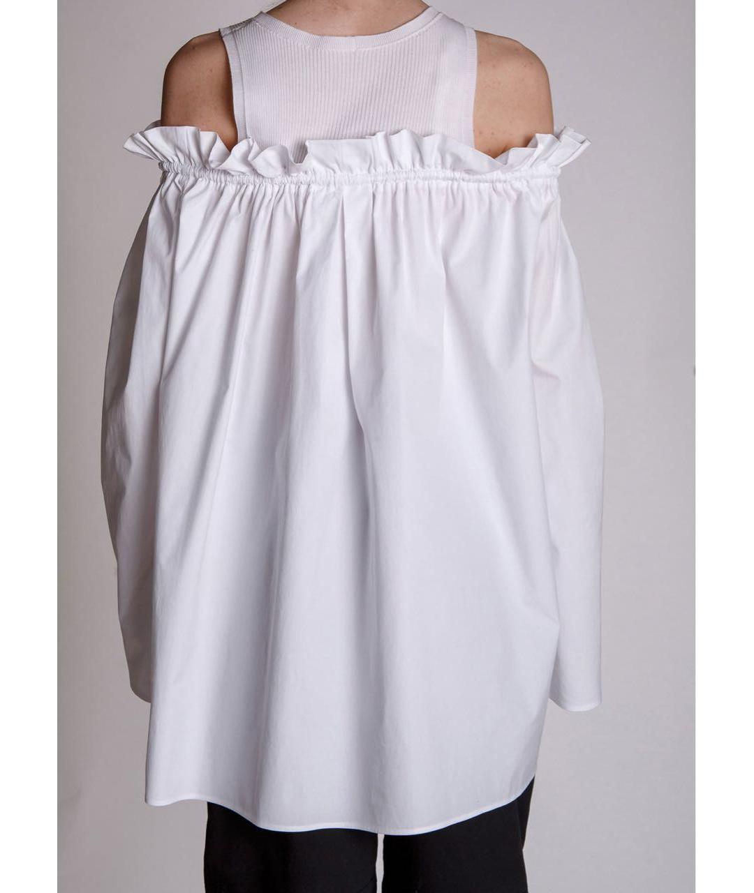 ALBERTA FERRETTI Белая хлопко-эластановая блузы, фото 6