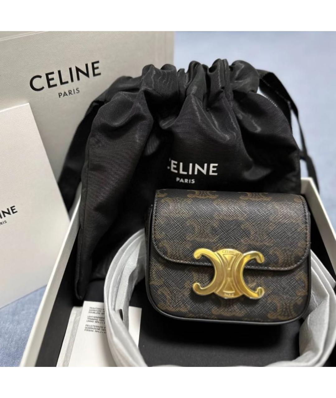 CELINE Коричневая сумка через плечо, фото 3