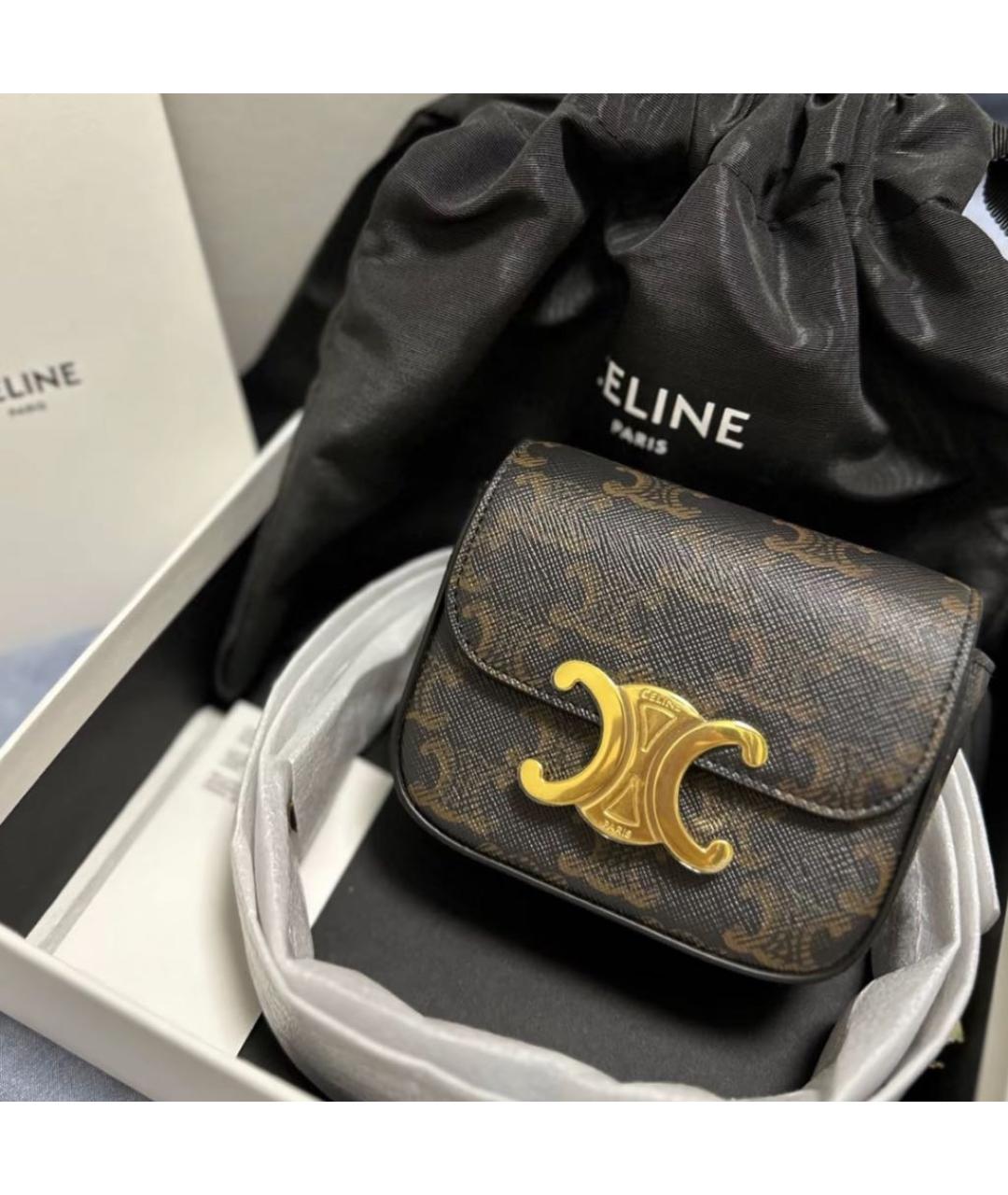 CELINE Коричневая сумка через плечо, фото 4