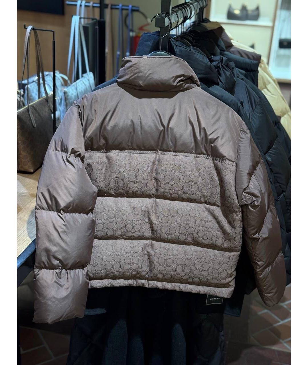 COACH Коричневая полиэстеровая куртка, фото 2