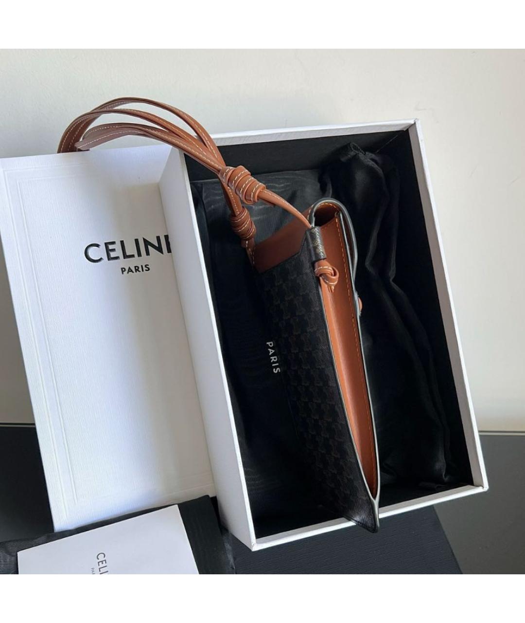 CELINE Коричневая сумка через плечо, фото 5