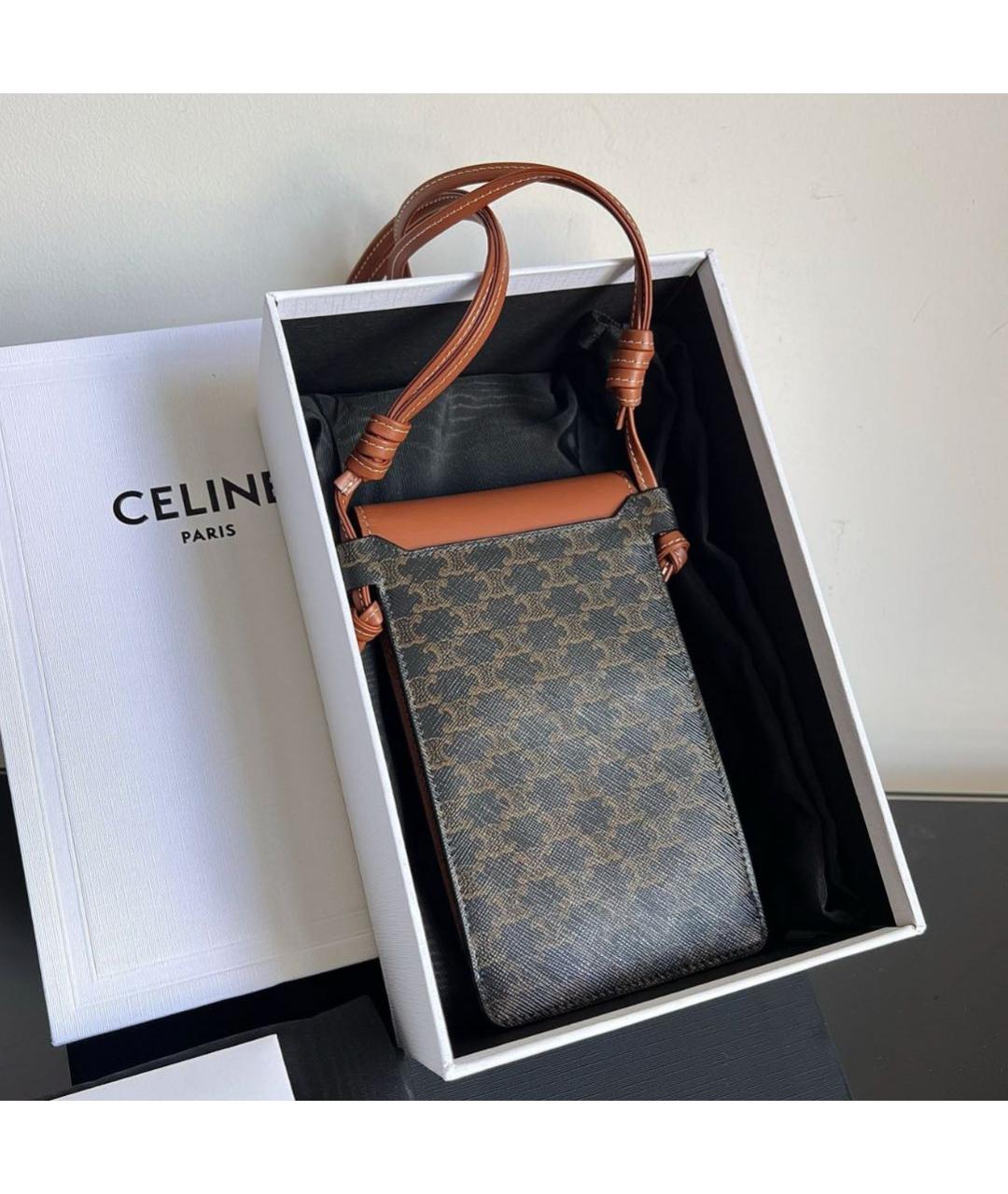 CELINE Коричневая сумка через плечо, фото 4