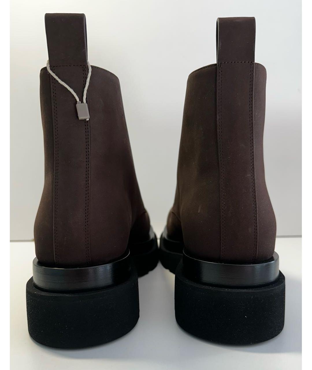 BOTTEGA VENETA Коричневые замшевые высокие ботинки, фото 4
