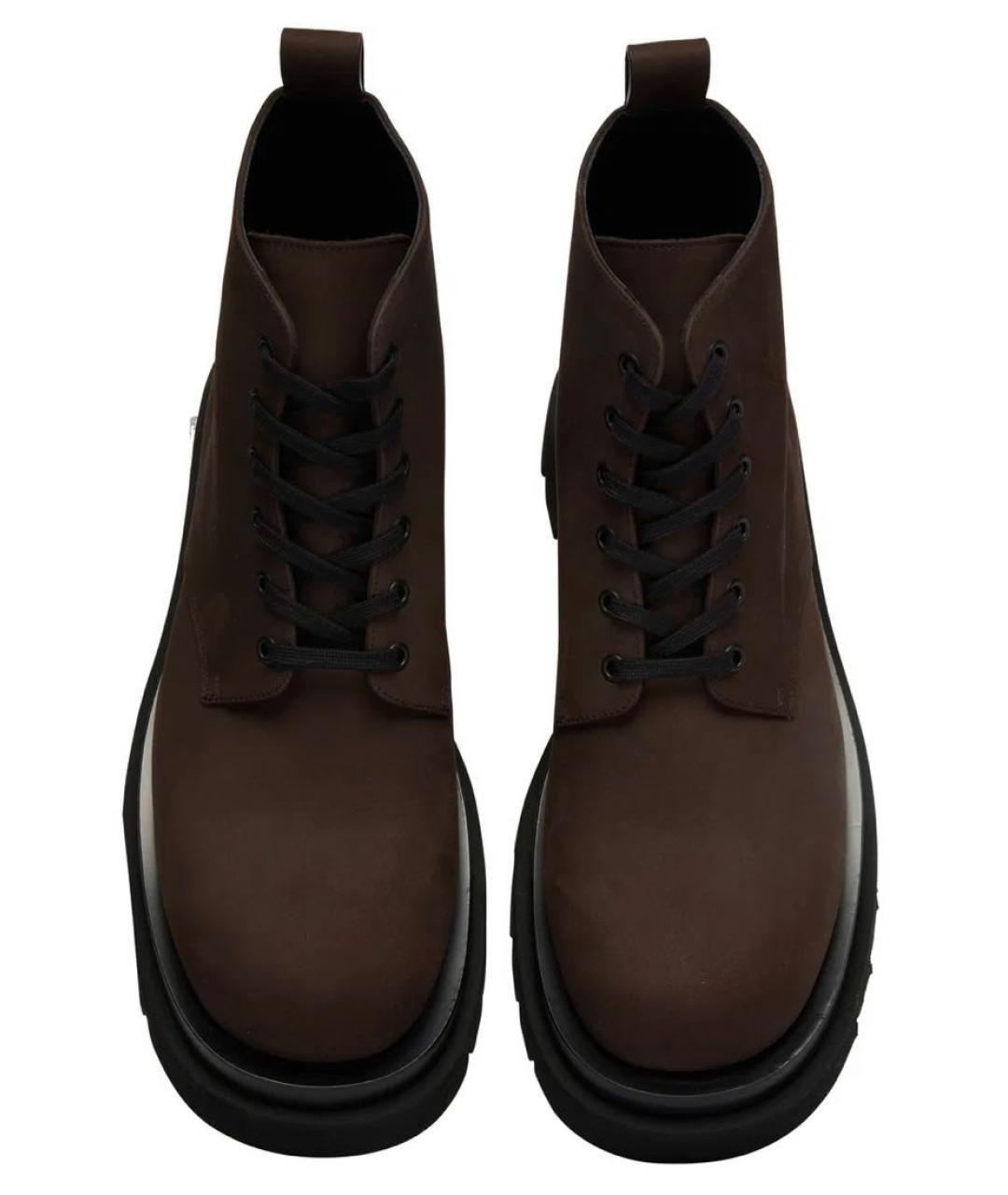 BOTTEGA VENETA Коричневые замшевые высокие ботинки, фото 2