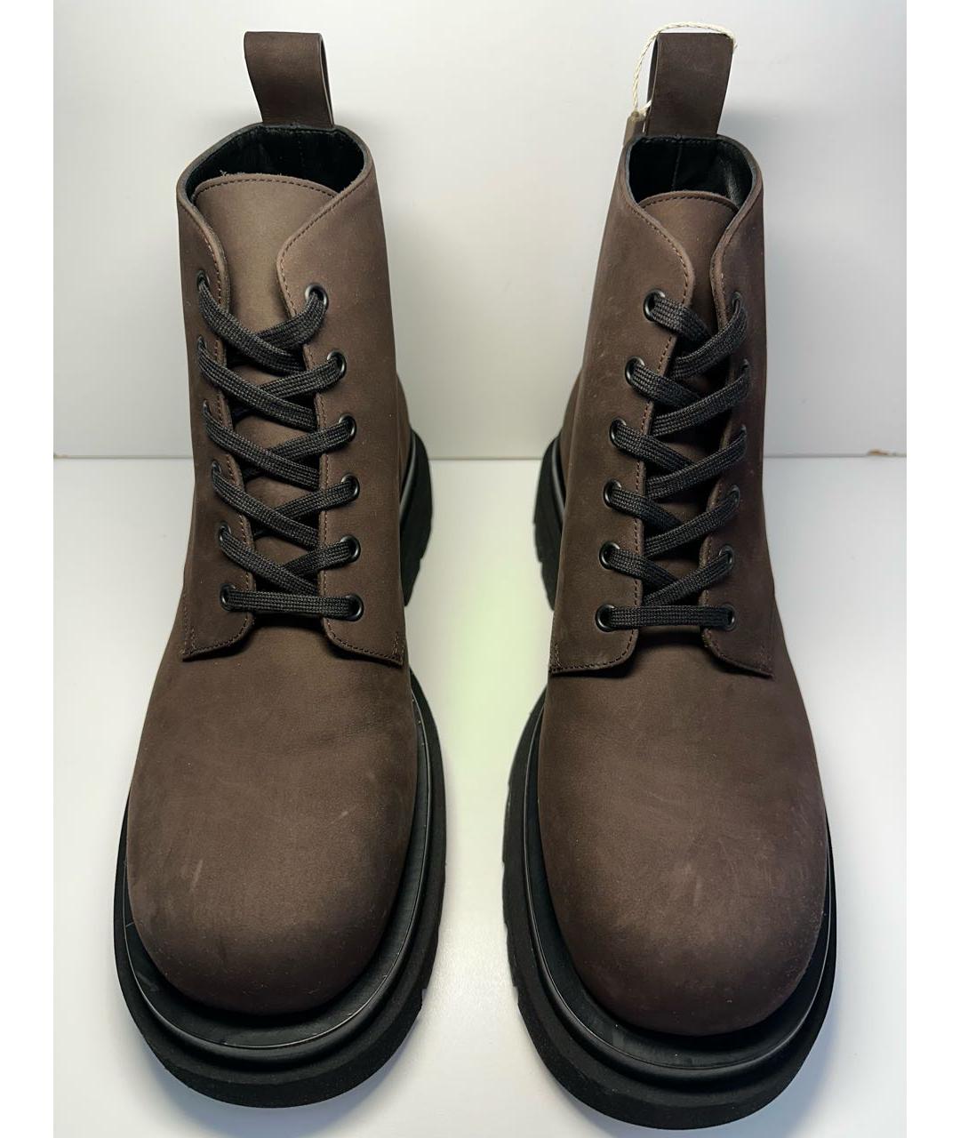 BOTTEGA VENETA Коричневые замшевые высокие ботинки, фото 3