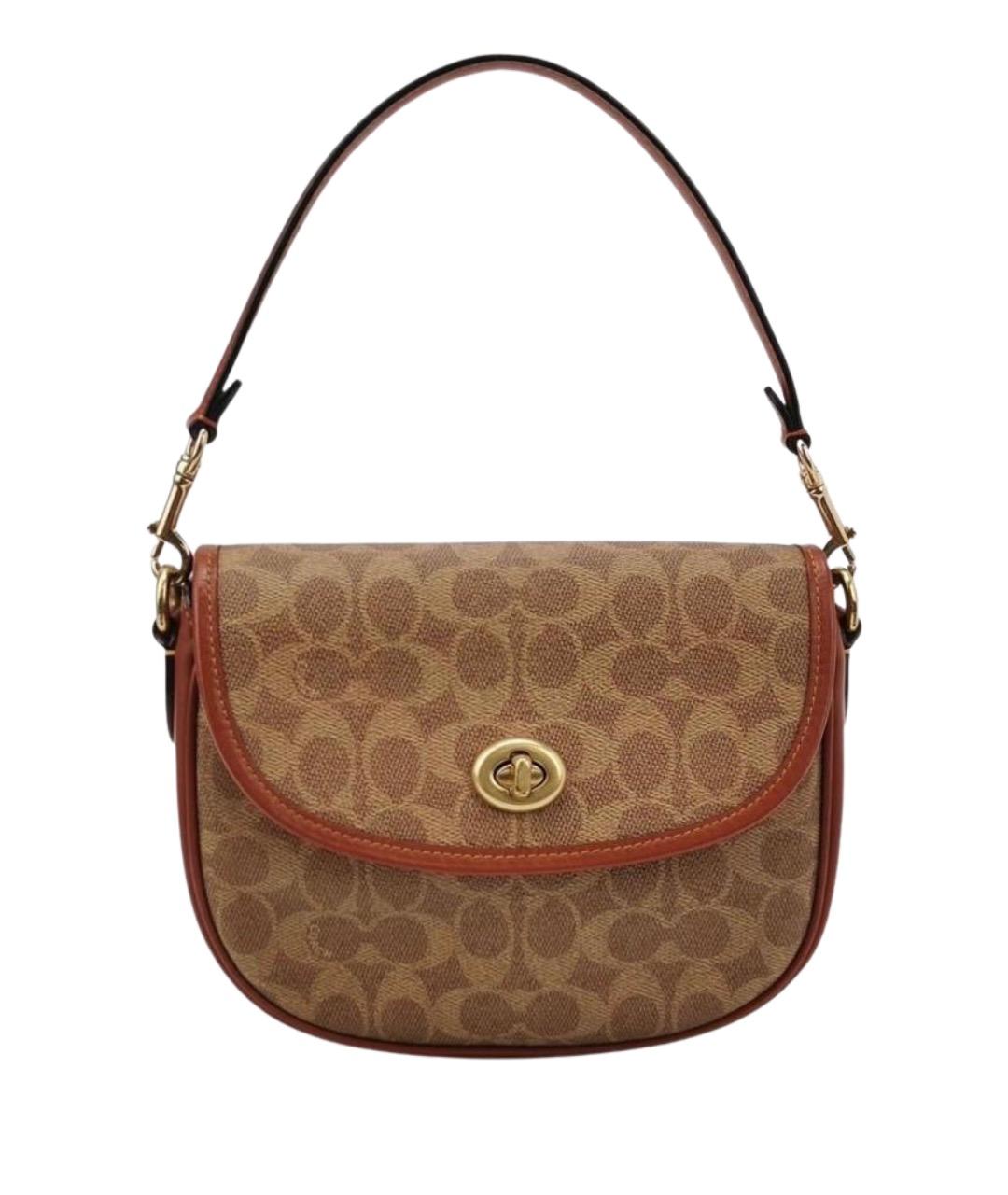 COACH Коричневая сумка с короткими ручками, фото 1