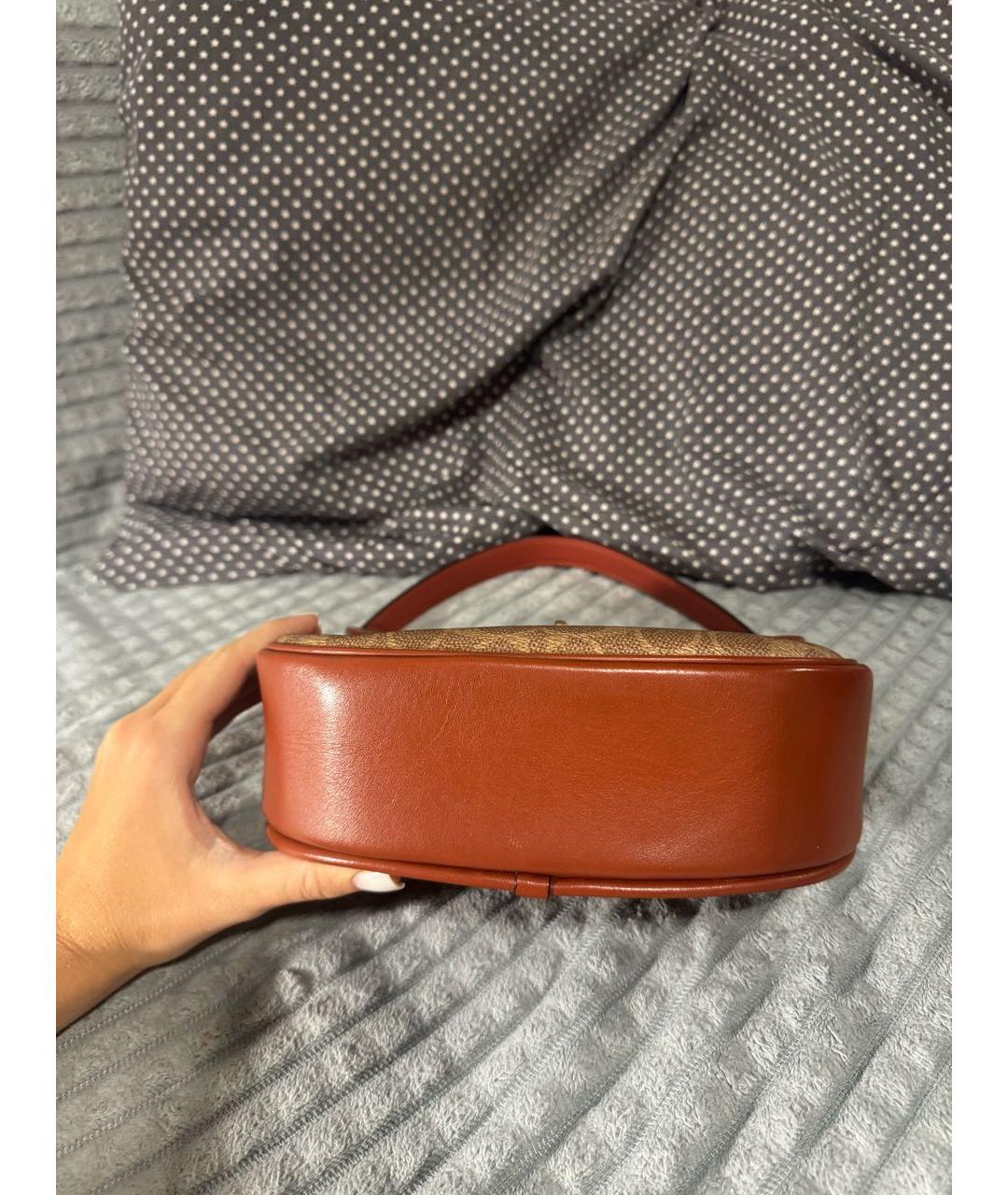 COACH Коричневая сумка с короткими ручками, фото 6