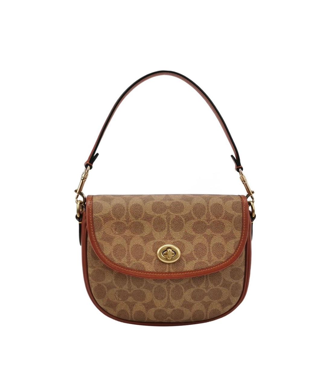 COACH Коричневая сумка с короткими ручками, фото 9
