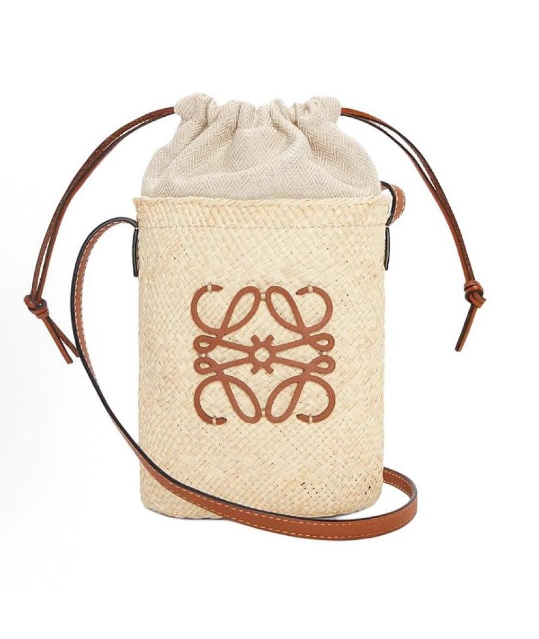 LOEWE Бежевая пелетеная сумка через плечо, фото 7