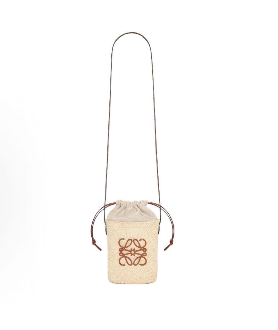 LOEWE Бежевая пелетеная сумка через плечо, фото 2