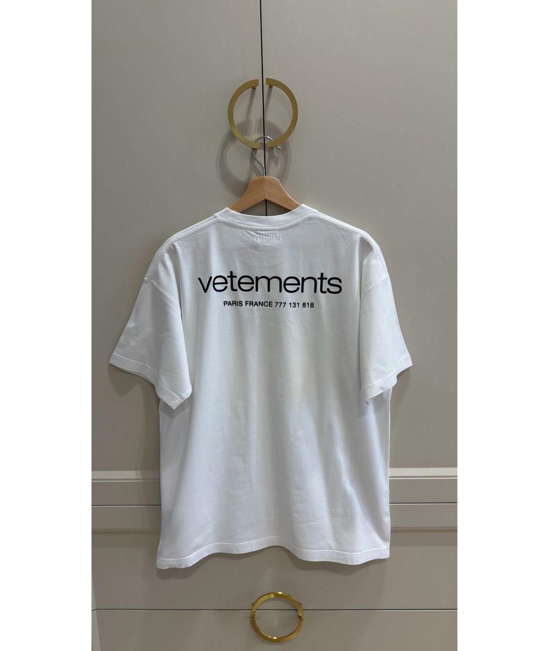 VETEMENTS Белая хлопковая футболка, фото 3