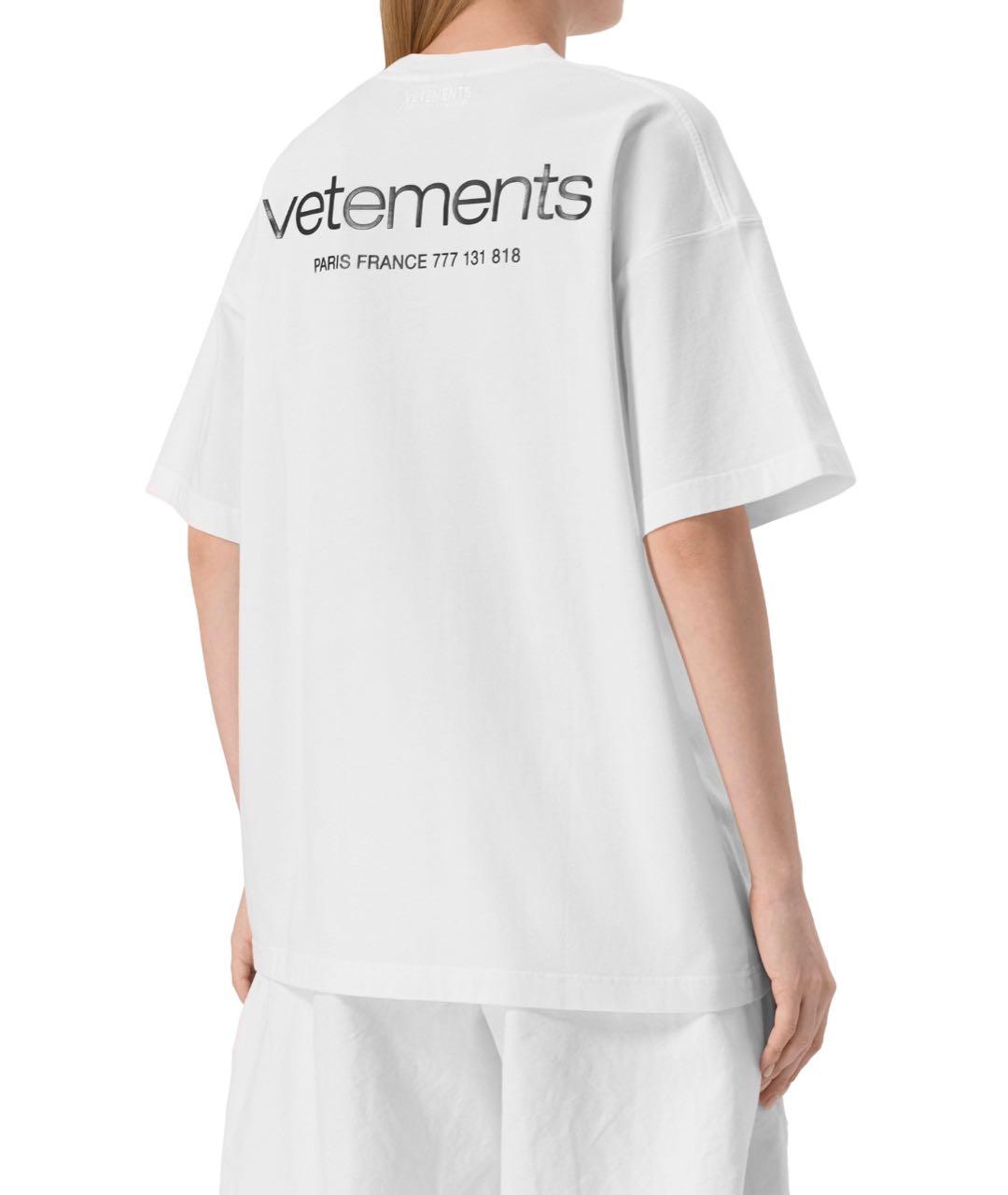 VETEMENTS Белая хлопковая футболка, фото 7