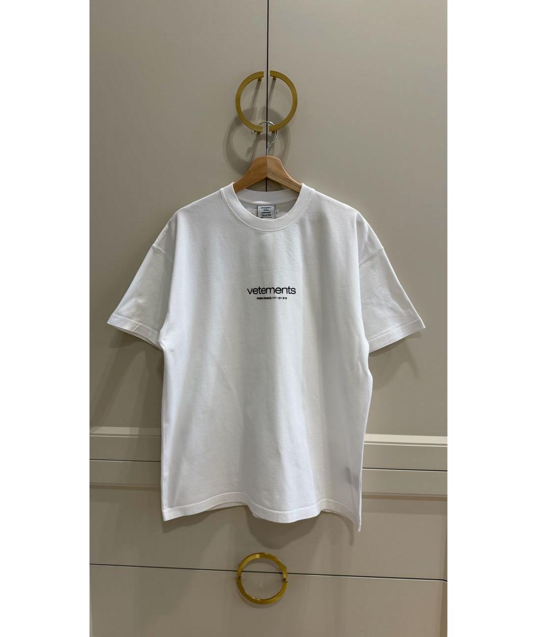 VETEMENTS Белая хлопковая футболка, фото 2
