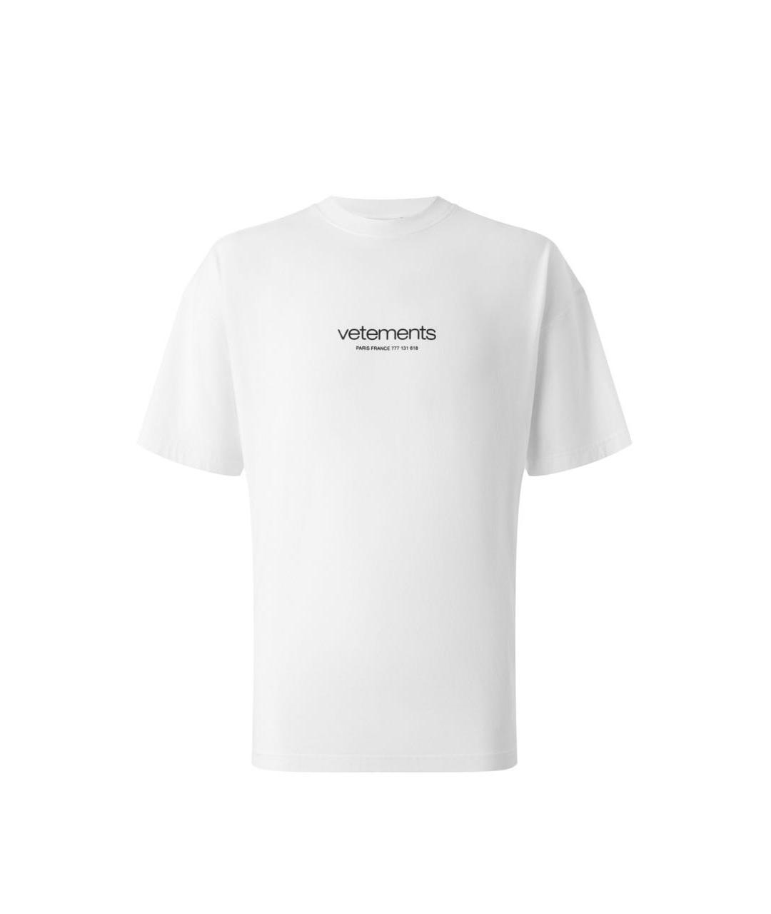 VETEMENTS Белая хлопковая футболка, фото 8