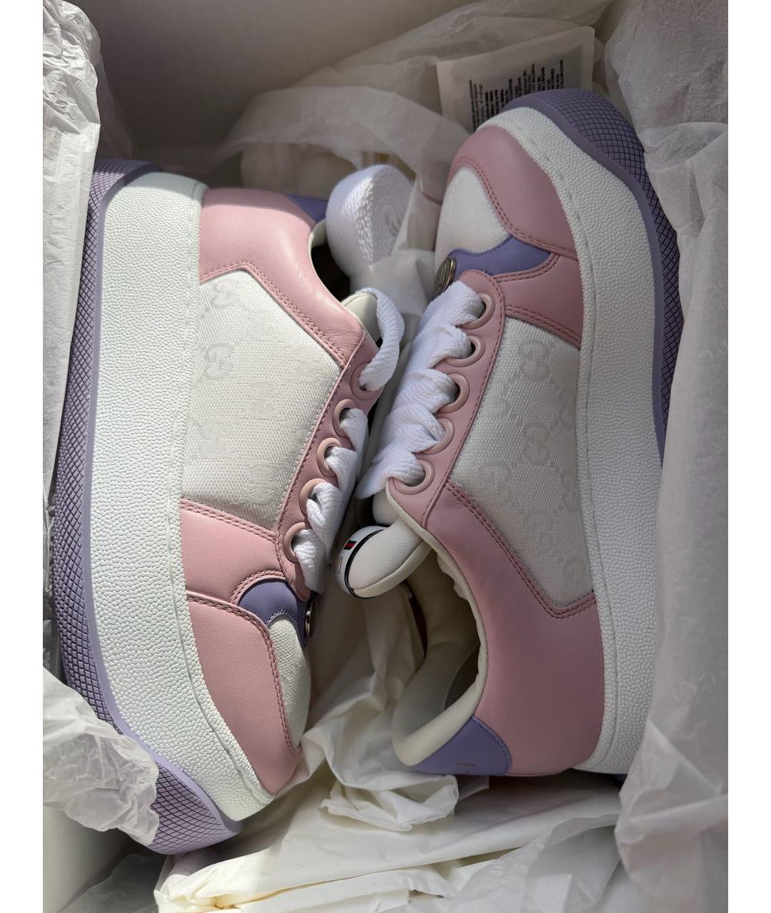 GUCCI Розовые кожаные кеды, фото 4