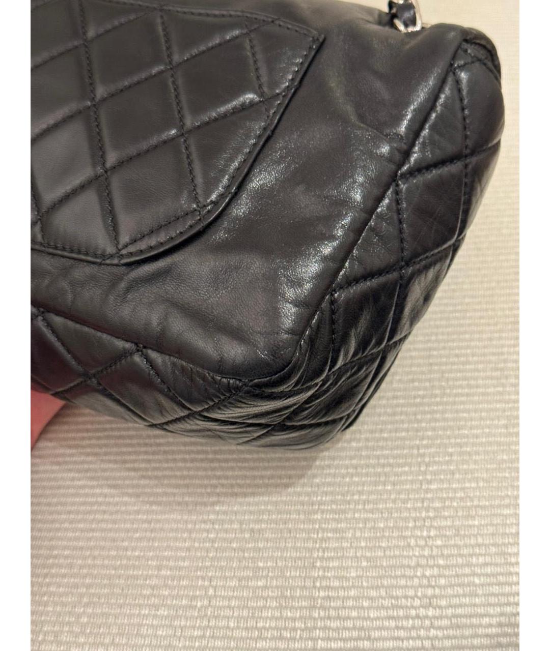 CHANEL Черная кожаная сумка через плечо, фото 7
