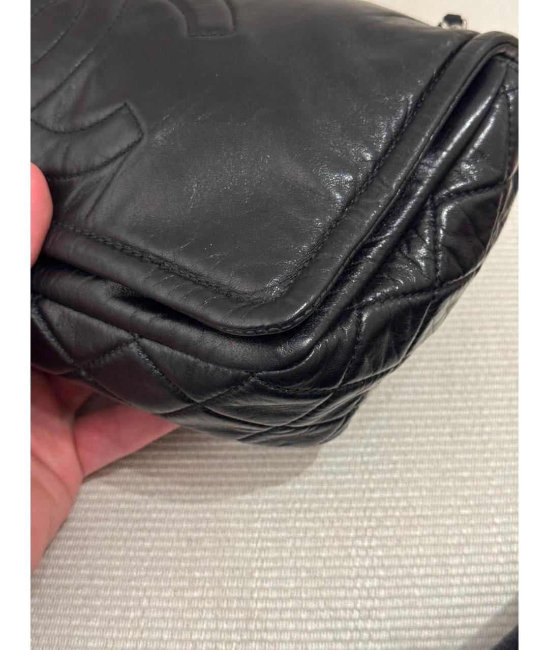 CHANEL Черная кожаная сумка через плечо, фото 8