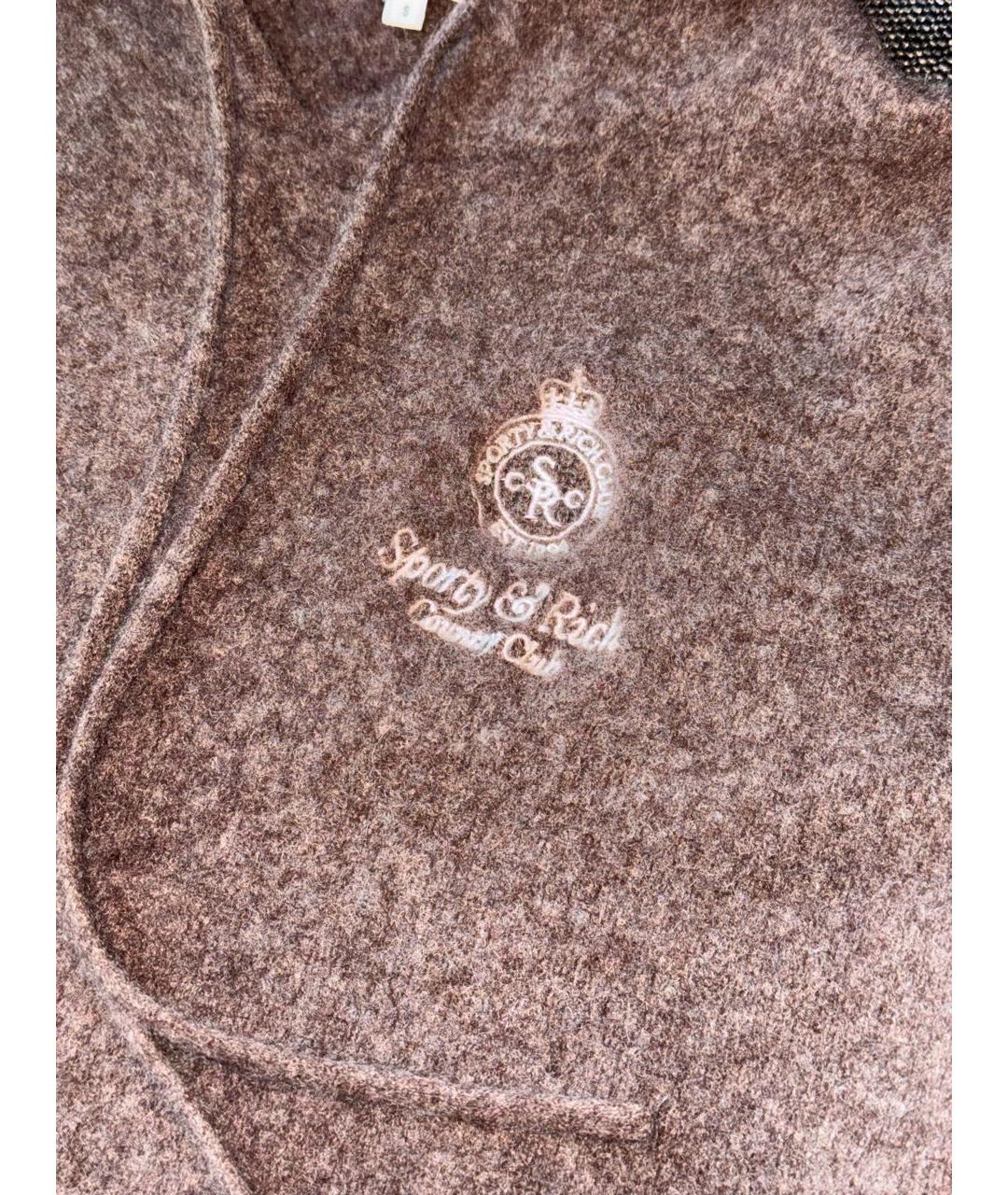 SPORTY AND RICH Коричневый кашемировый джемпер / свитер, фото 2