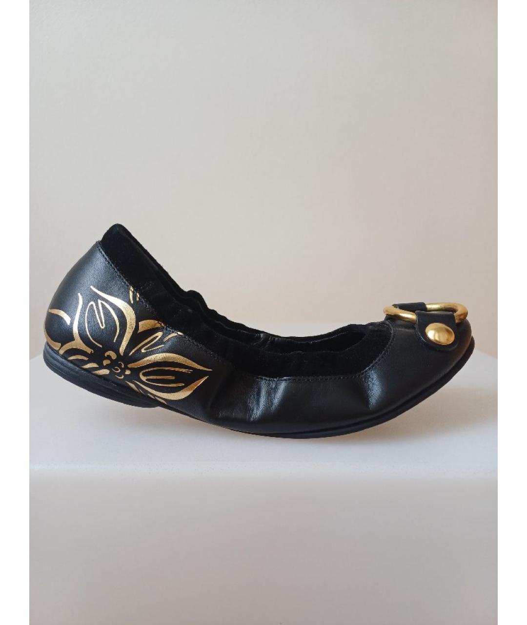 SERGIO ROSSI Черные кожаные балетки, фото 10