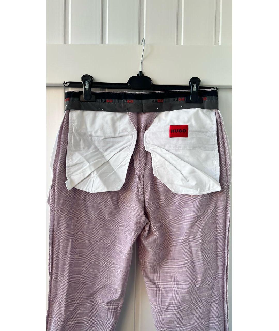 HUGO BOSS Фиолетовые шерстяные классические брюки, фото 3