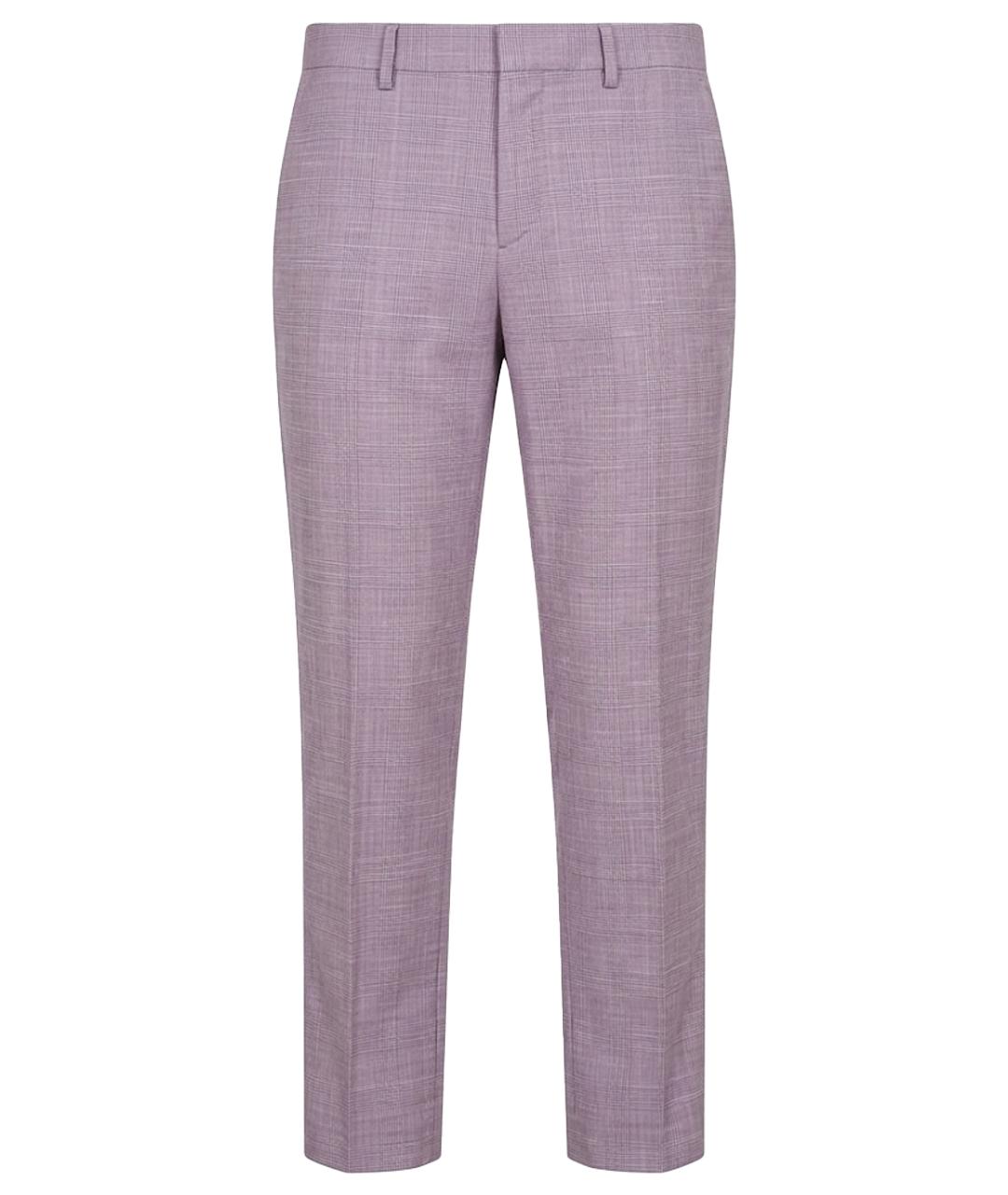 HUGO BOSS Фиолетовые шерстяные классические брюки, фото 1