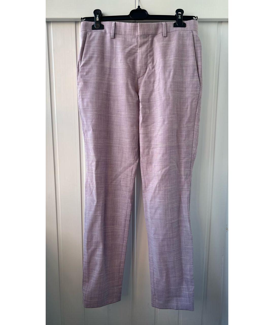 HUGO BOSS Фиолетовые шерстяные классические брюки, фото 5