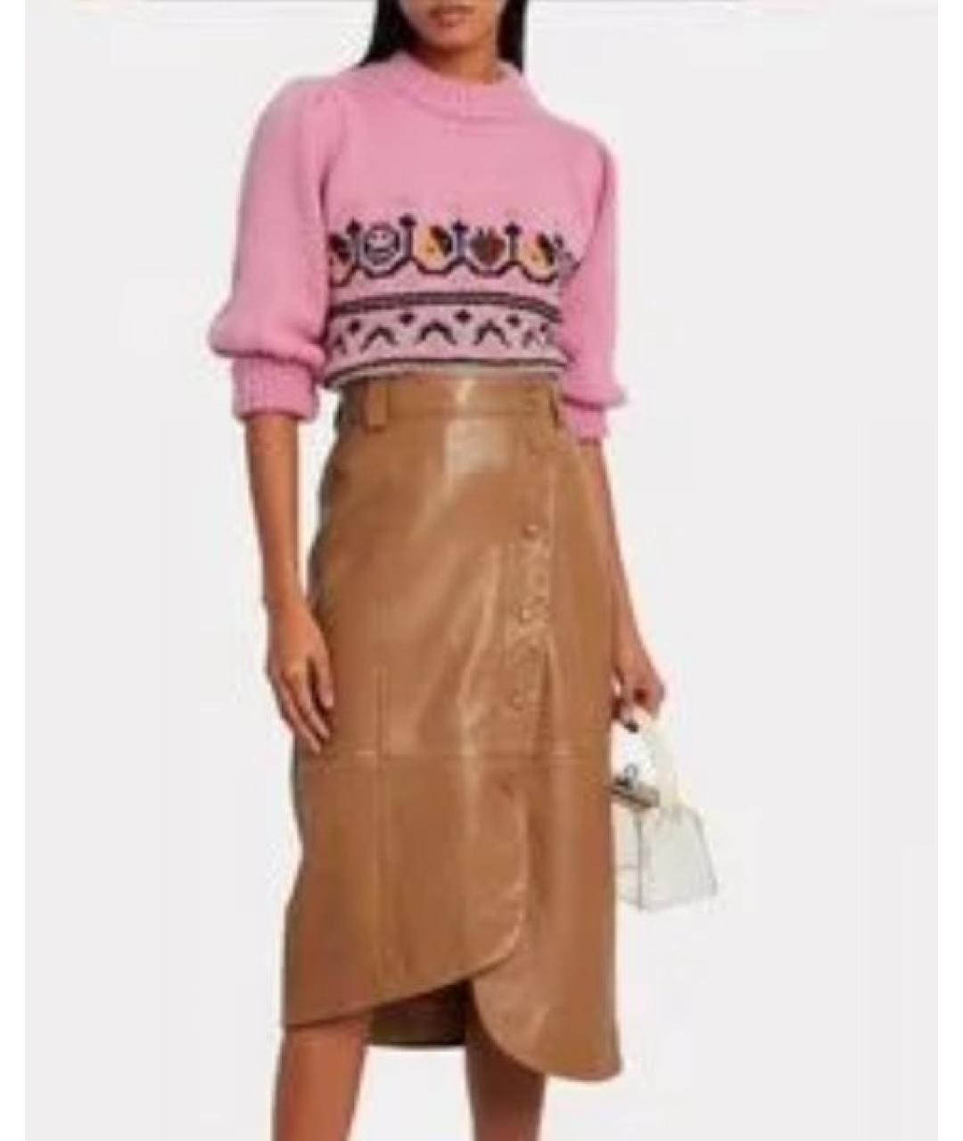 GANNI Розовый шерстяной джемпер / свитер, фото 4