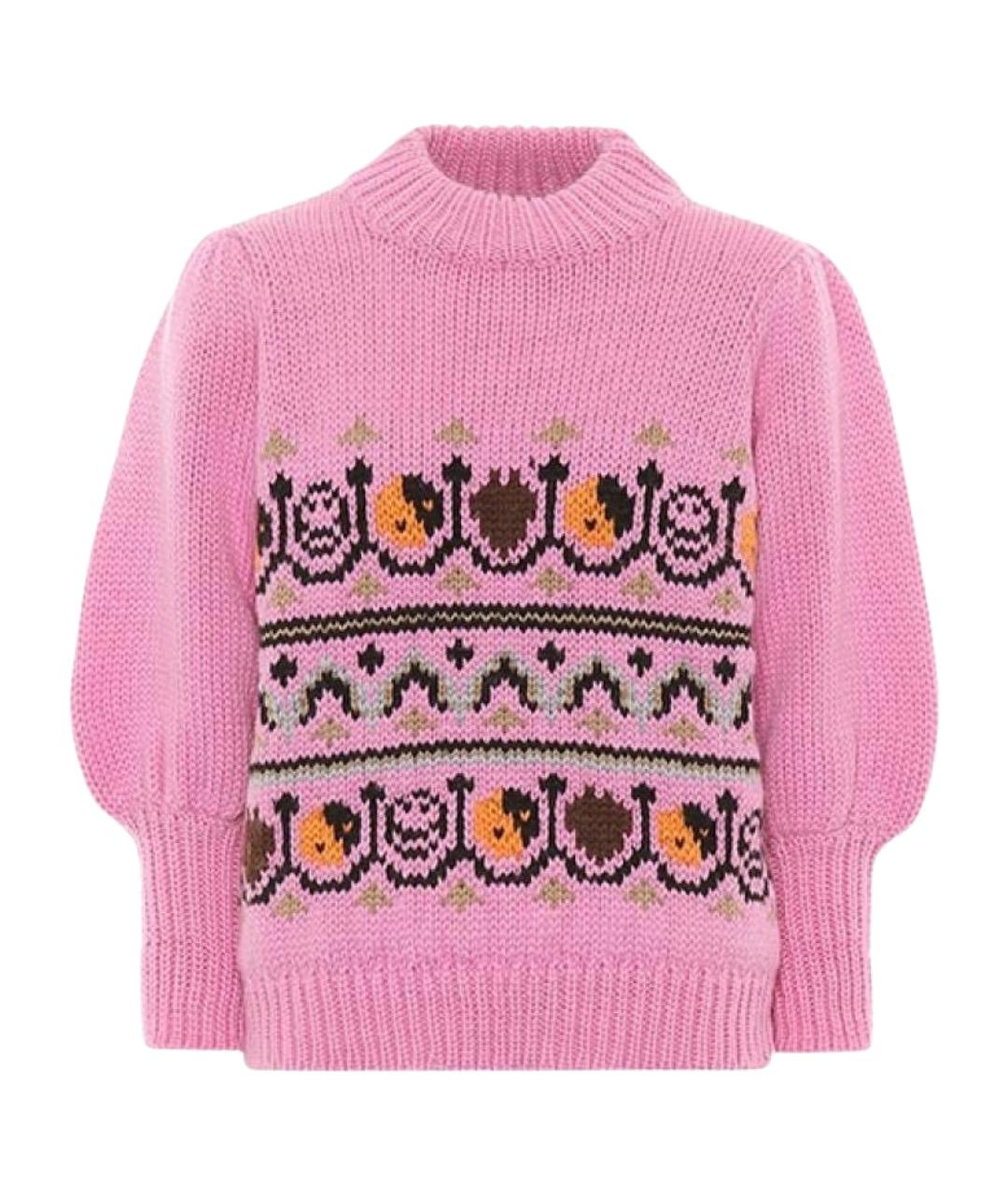 GANNI Розовый шерстяной джемпер / свитер, фото 1