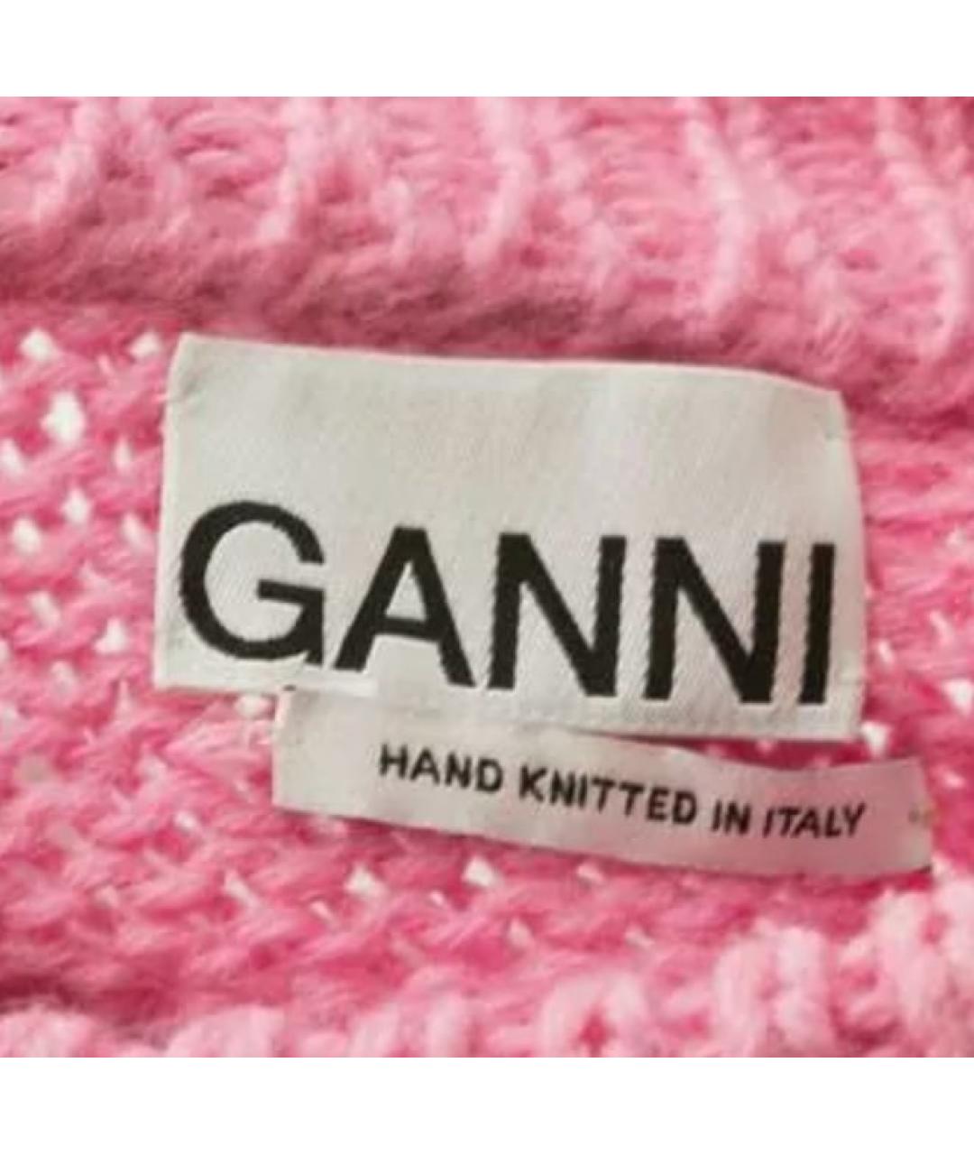 GANNI Розовый шерстяной джемпер / свитер, фото 3
