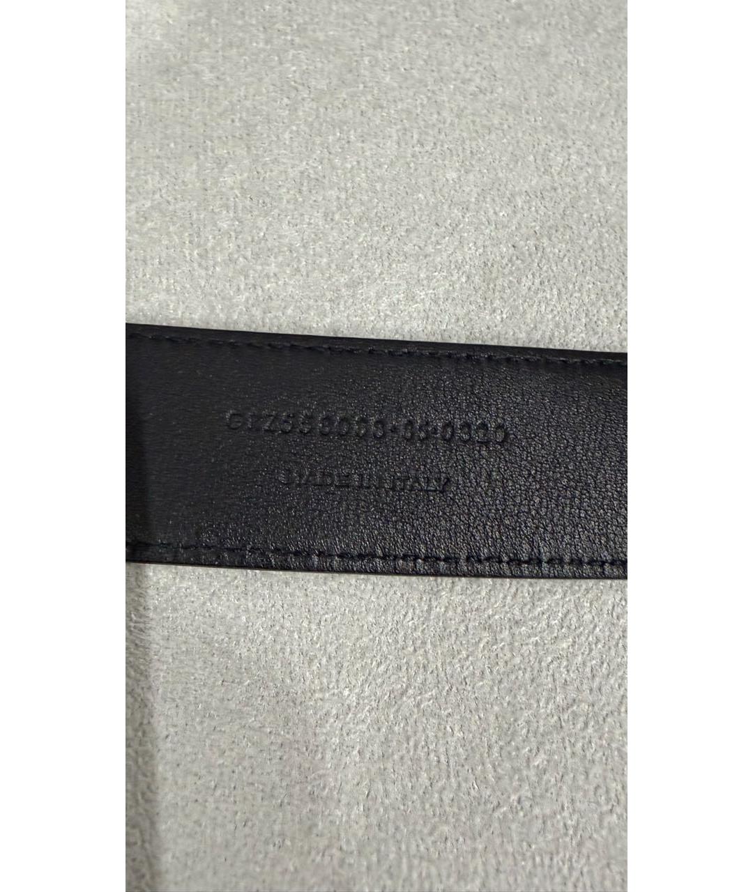 SAINT LAURENT Черный кожаный ремень, фото 6