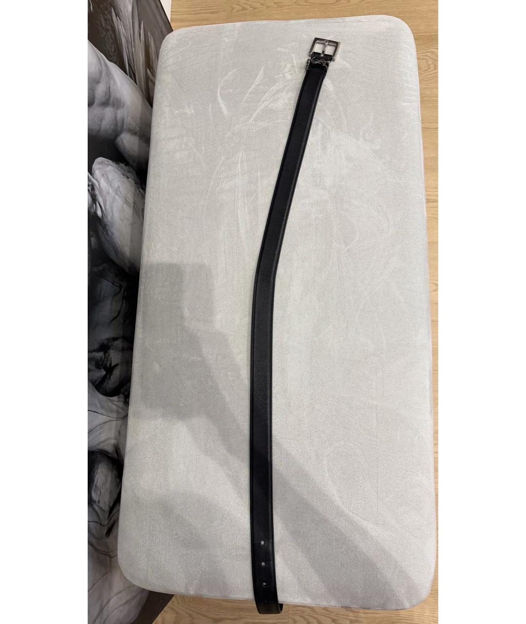 SAINT LAURENT Черный кожаный ремень, фото 5