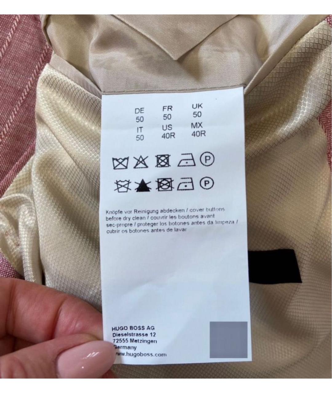 HUGO BOSS Розовый льняной пиджак, фото 7