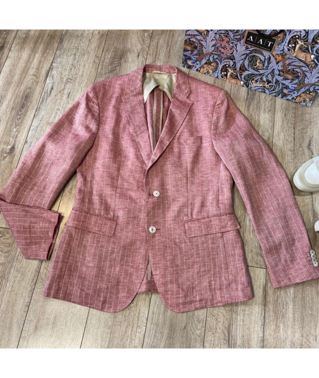 HUGO BOSS Розовый льняной пиджак, фото 9