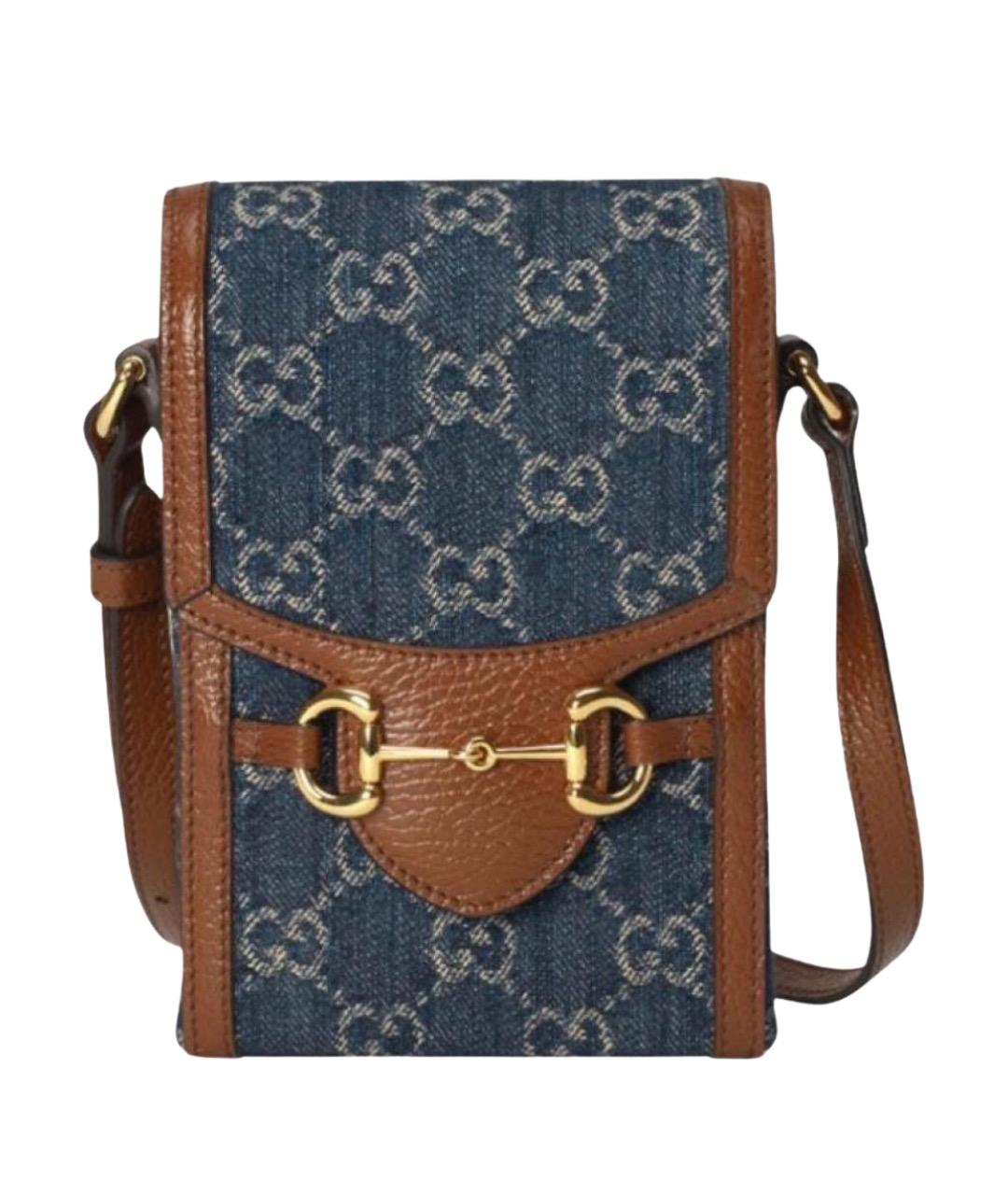 GUCCI Темно-синяя деним сумка на плечо, фото 1