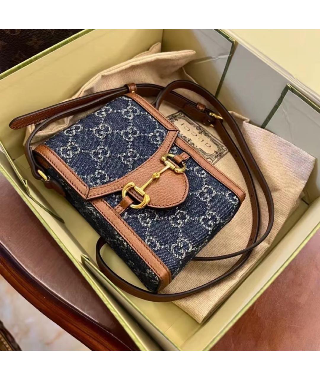 GUCCI Темно-синяя деним сумка на плечо, фото 2