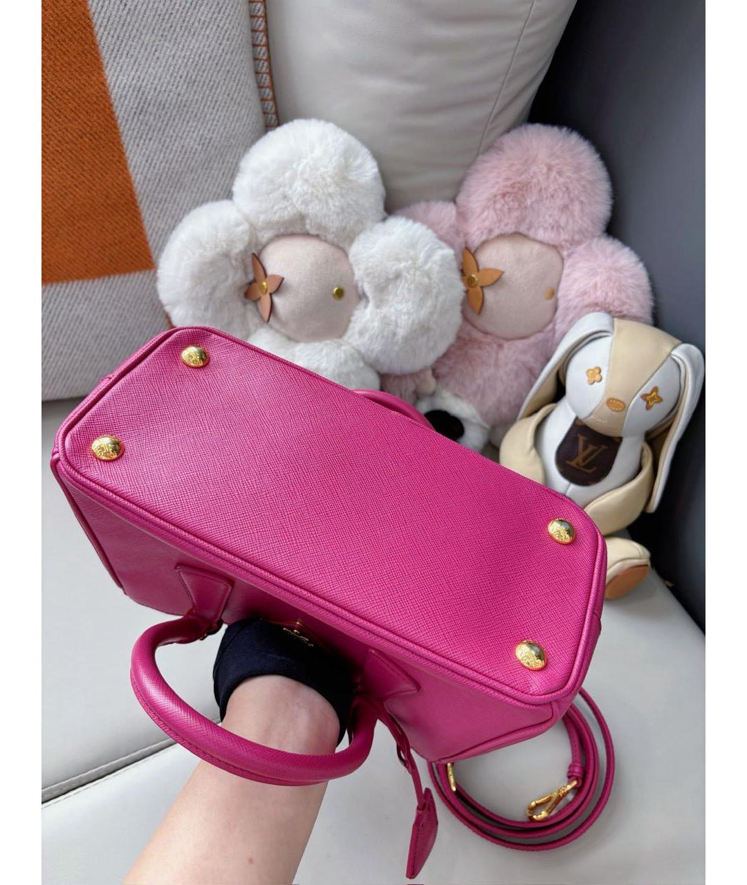 PRADA Фуксия кожаная сумка с короткими ручками, фото 4