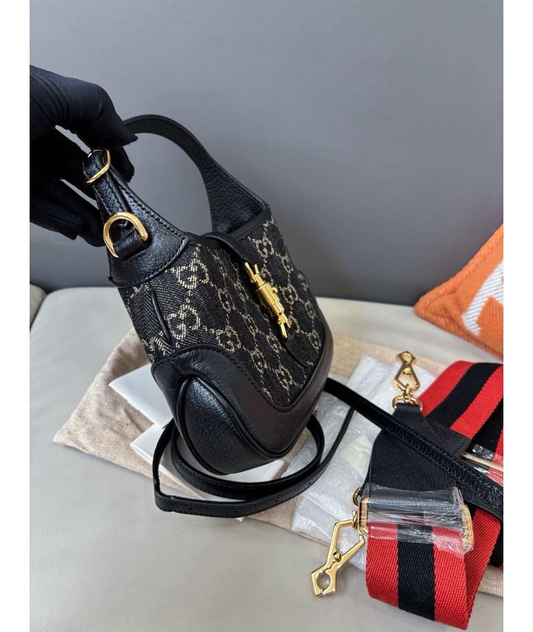 GUCCI Черная деним сумка через плечо, фото 3