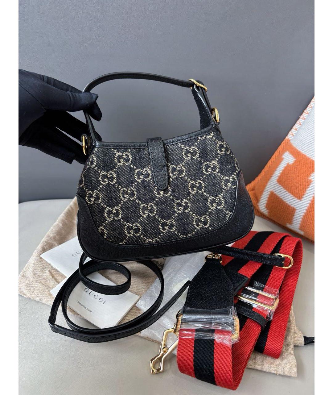 GUCCI Черная деним сумка через плечо, фото 4