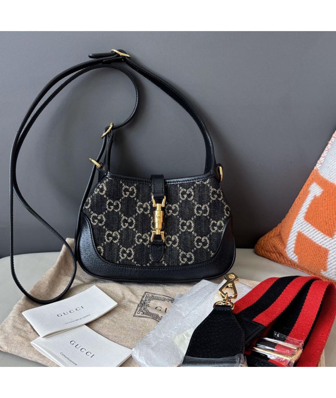 GUCCI Черная деним сумка через плечо, фото 9