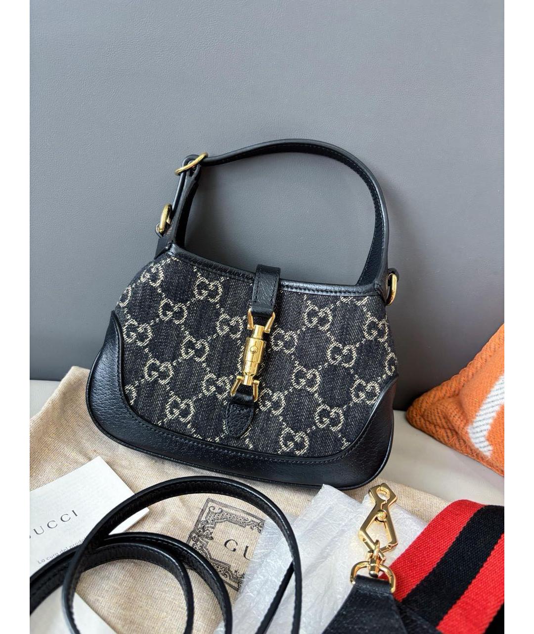 GUCCI Черная деним сумка через плечо, фото 2