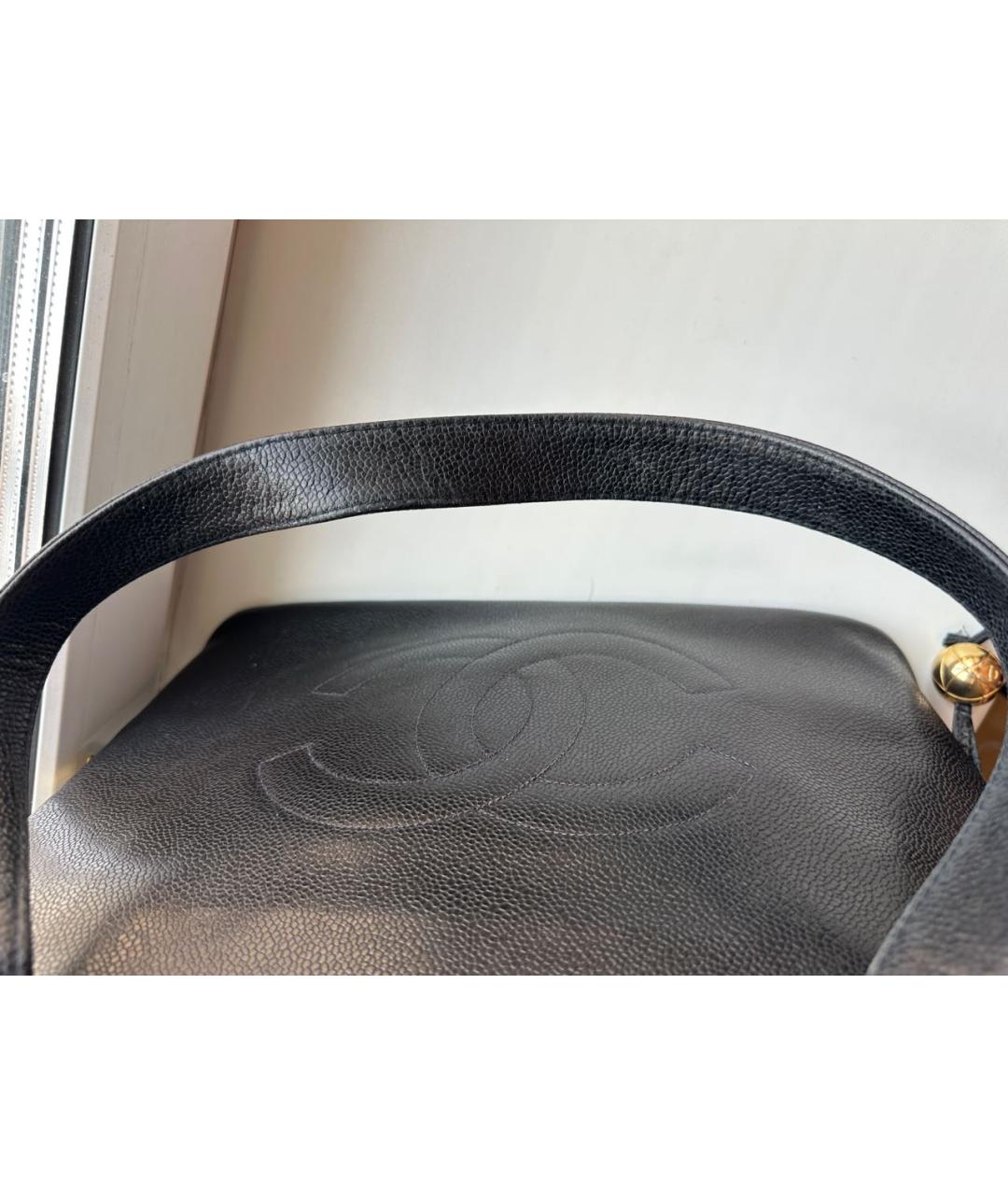 CHANEL Черная кожаная сумка тоут, фото 7