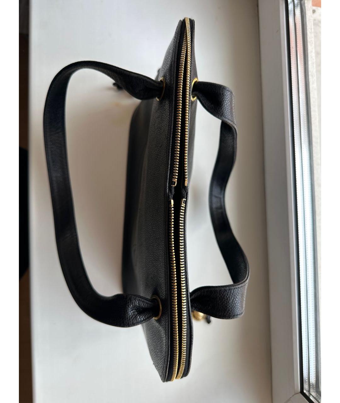 CHANEL Черная кожаная сумка тоут, фото 5