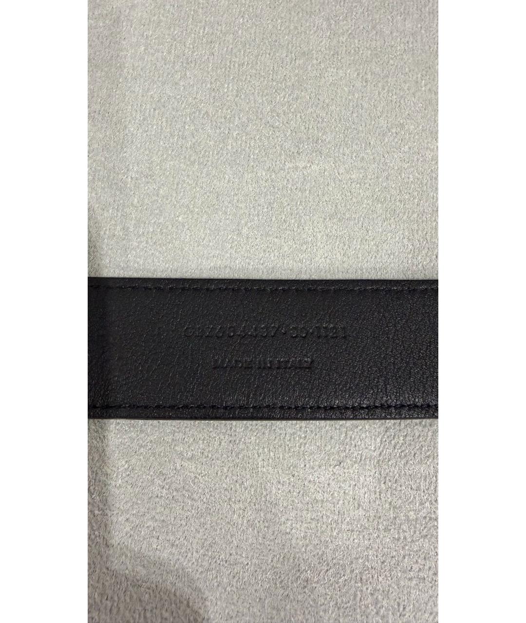 SAINT LAURENT Черный кожаный ремень, фото 6