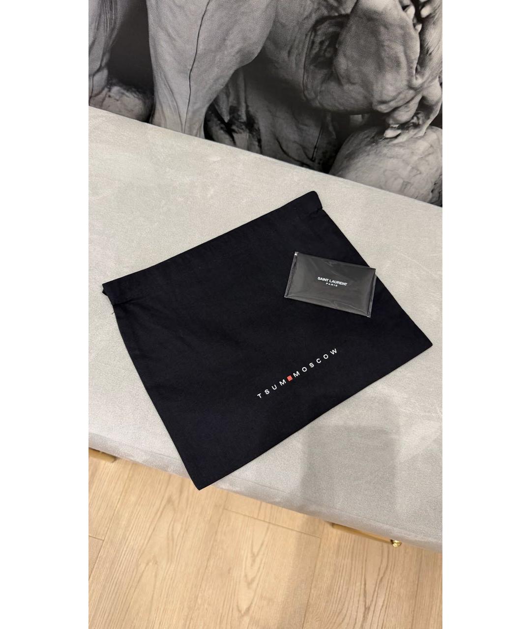 SAINT LAURENT Черный кожаный ремень, фото 7