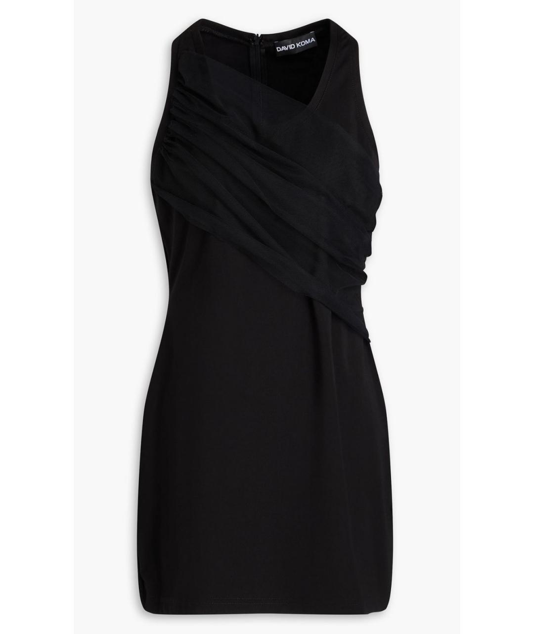 DAVID KOMA Черное вискозное коктейльное платье, фото 5