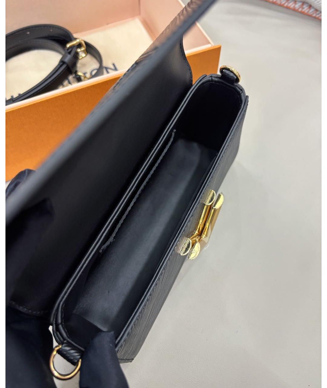 LOUIS VUITTON Черная кожаная сумка через плечо, фото 6