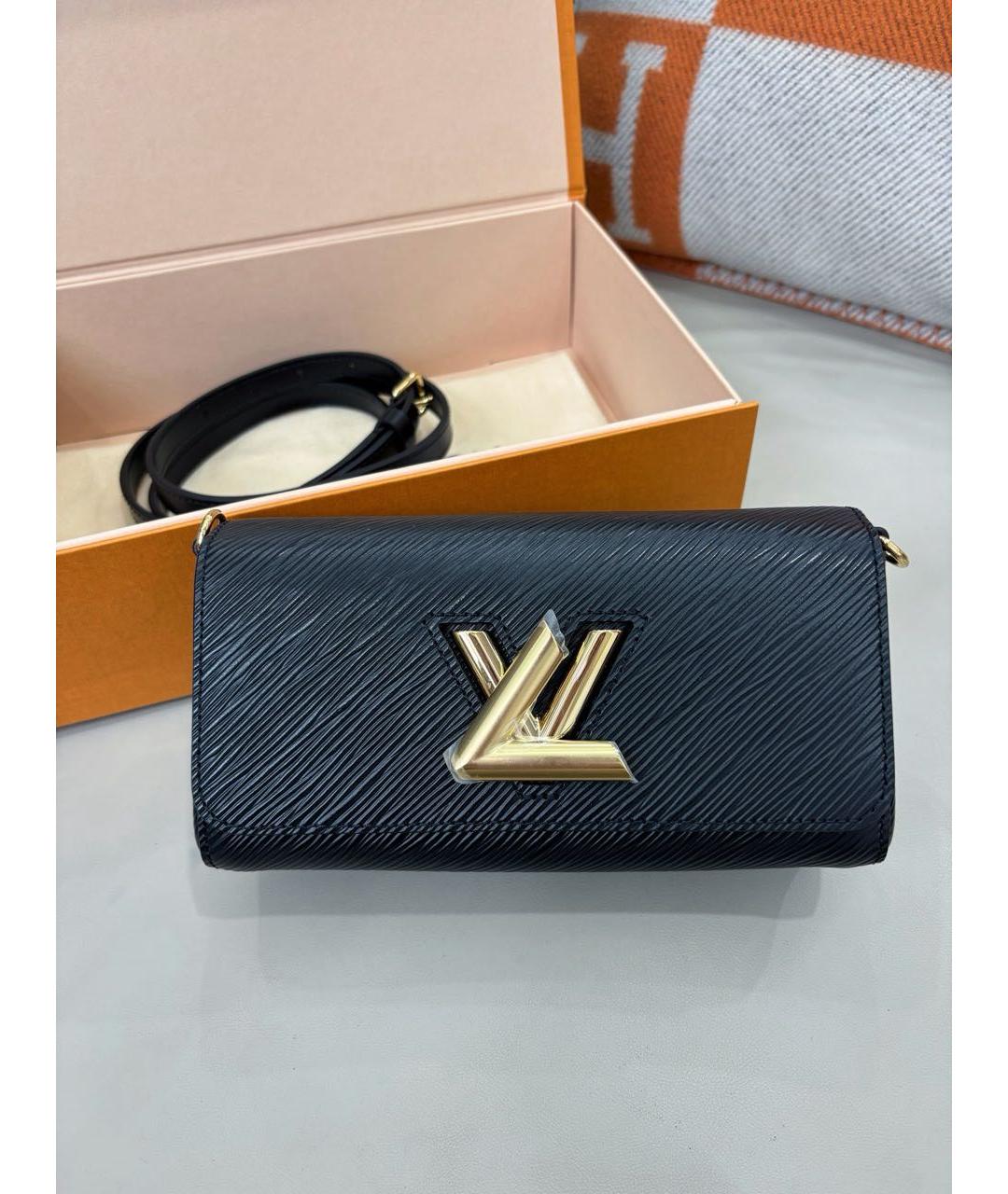 LOUIS VUITTON Черная кожаная сумка через плечо, фото 2