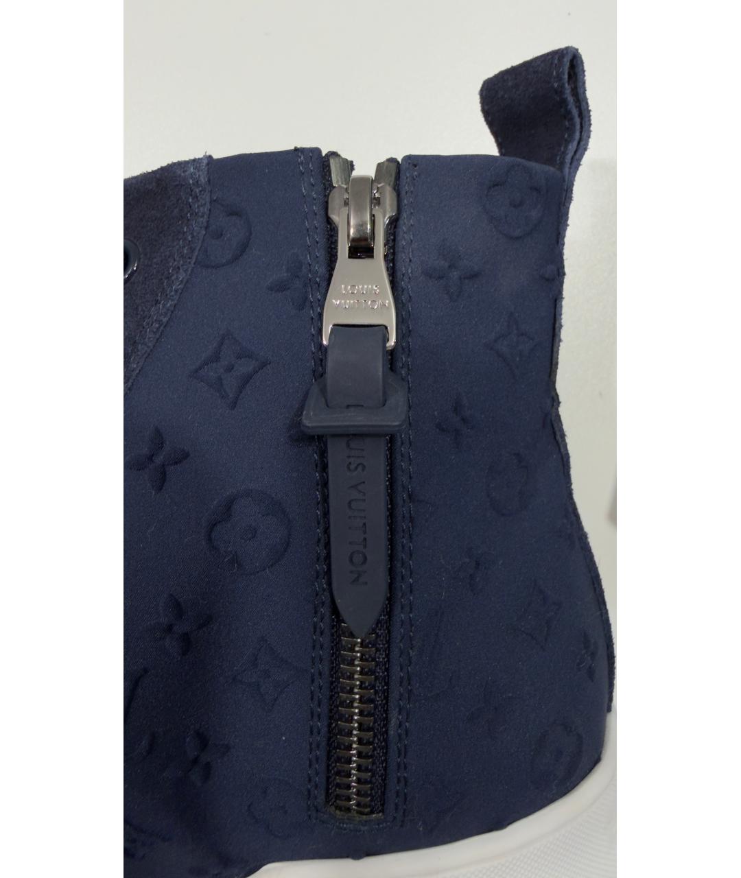 LOUIS VUITTON Темно-синие замшевые кеды, фото 7