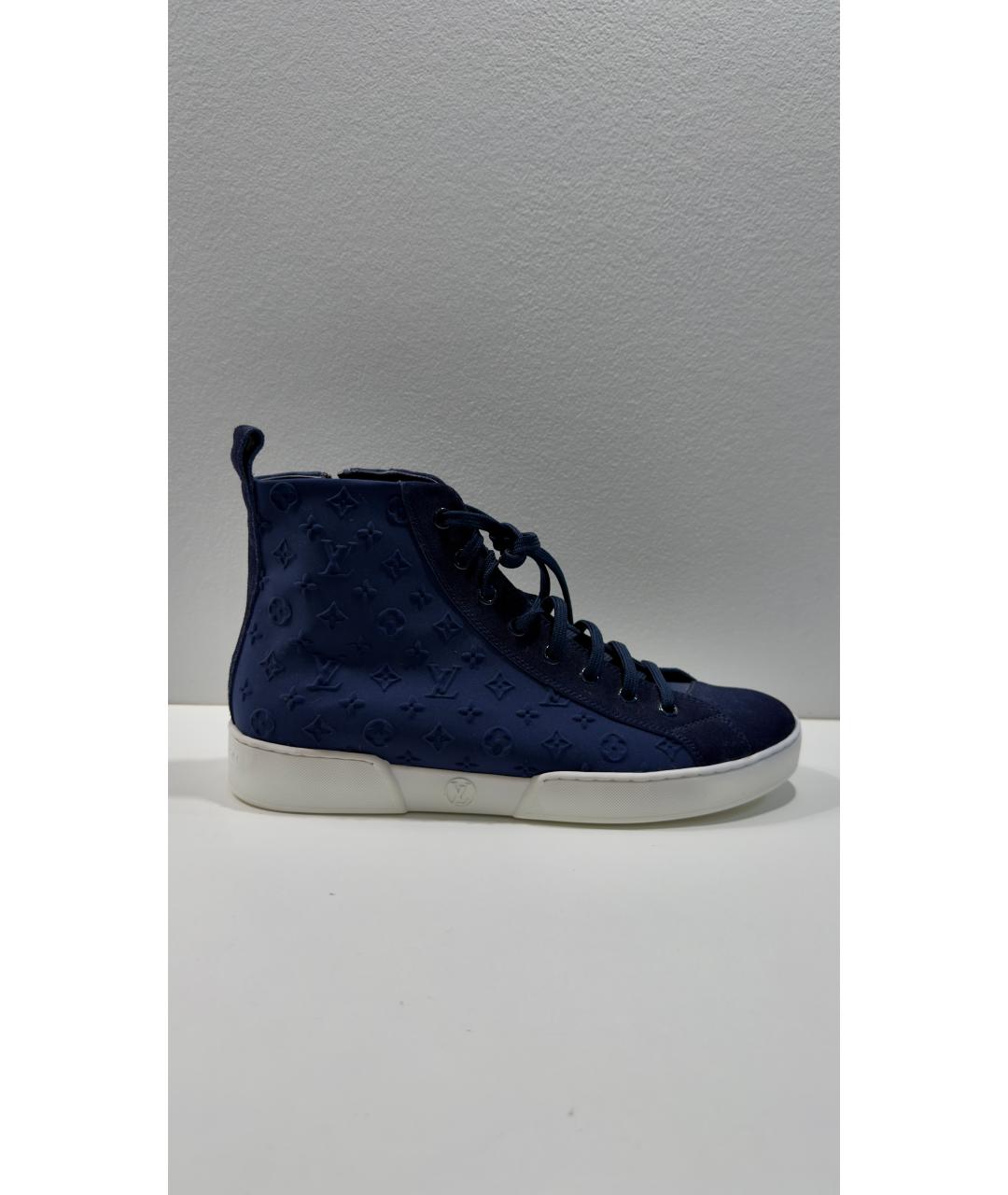 LOUIS VUITTON Темно-синие замшевые кеды, фото 10