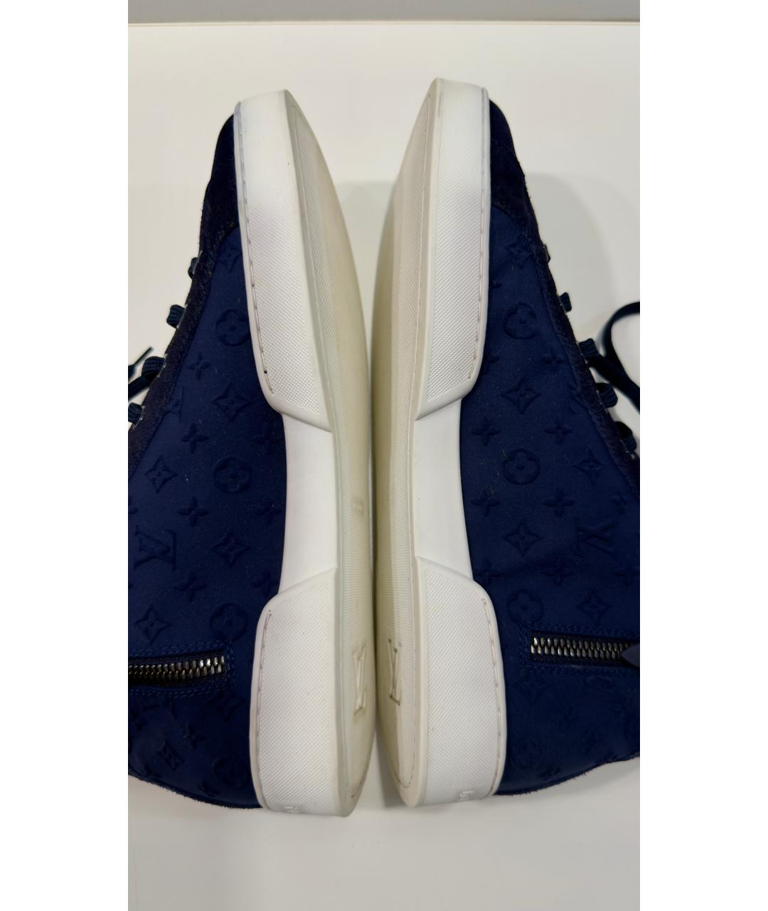 LOUIS VUITTON Темно-синие замшевые кеды, фото 5
